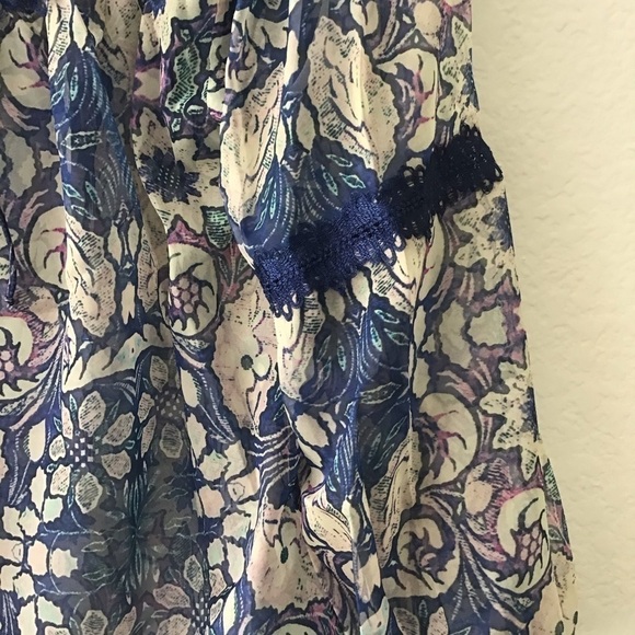 Foxiedox Floral Chiffon Off the Shoulder Blouse S - Picture 11 of 15